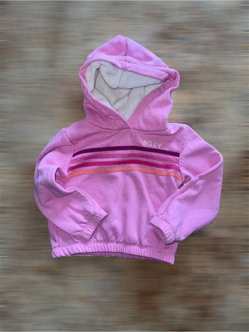 Roxy Girls Pink Hooded Pullover Fleece Sweatshirt - Size 4T